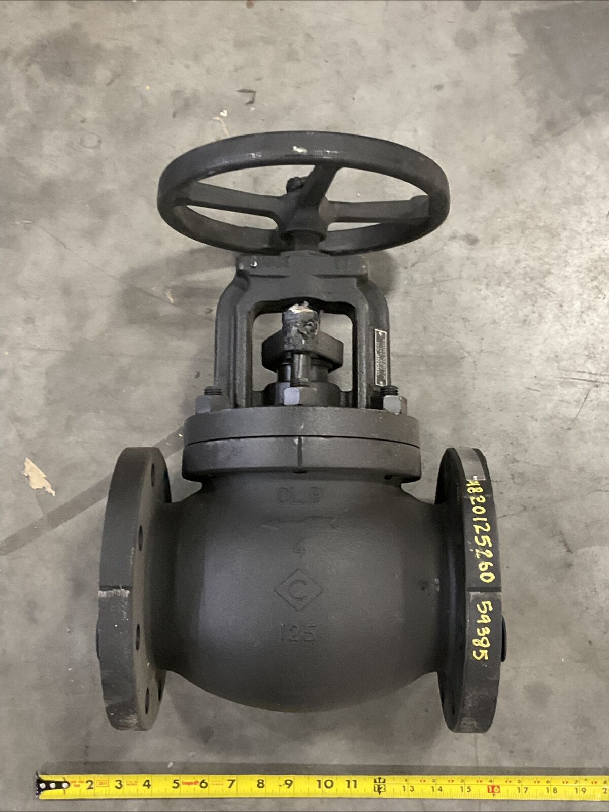 VALVE GLOBE 4" CI BODY 200 PSI NON-ASB ASME/ANSI B16.34, CRANE CO. 351
