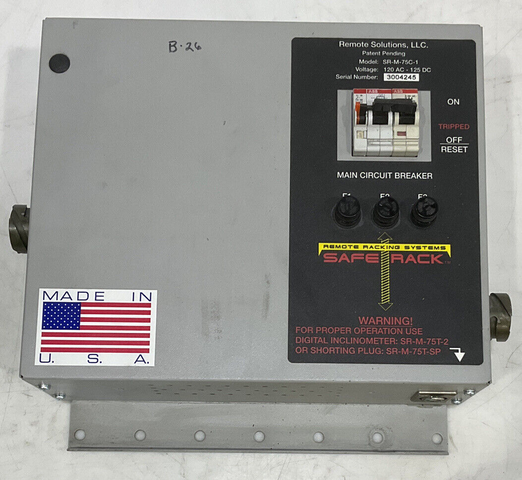 SAFE T RACK REMOTE SOLUTIONS RACKING SR-M-75C-1 CIRCUIT BREAKER 476