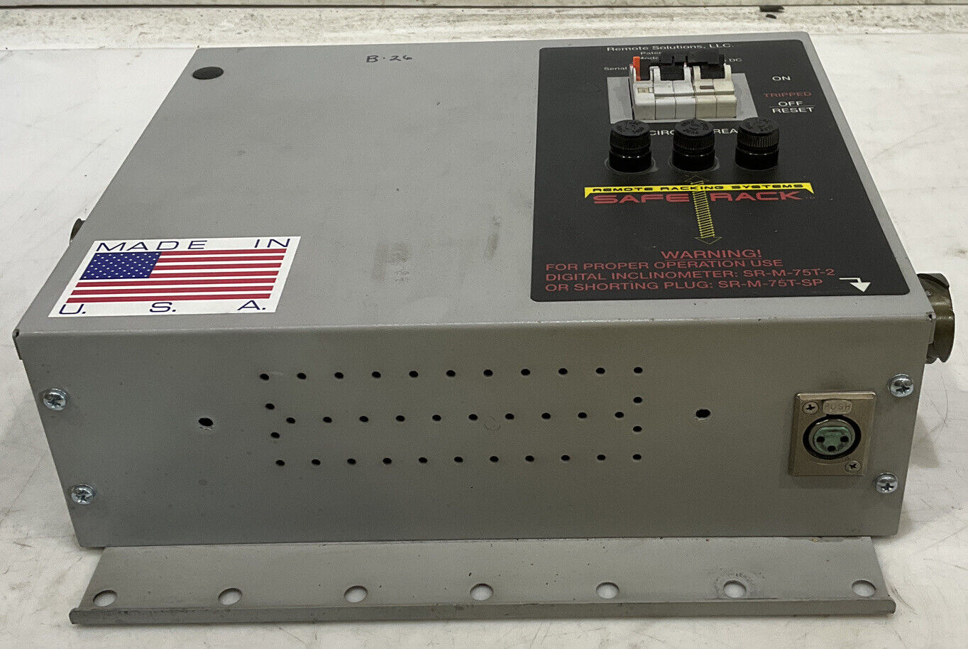SAFE T RACK REMOTE SOLUTIONS RACKING SR-M-75C-1 CIRCUIT BREAKER 476