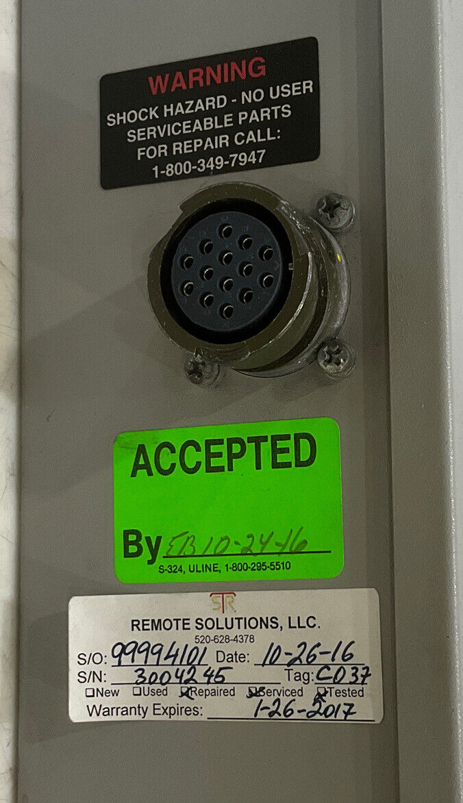SAFE T RACK REMOTE SOLUTIONS RACKING SR-M-75C-1 CIRCUIT BREAKER 476