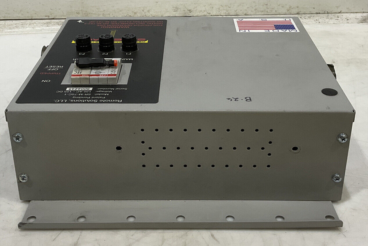 SAFE T RACK REMOTE SOLUTIONS RACKING SR-M-75C-1 CIRCUIT BREAKER 476