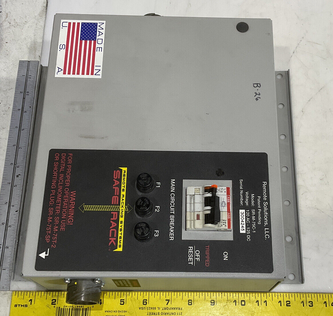 SAFE T RACK REMOTE SOLUTIONS RACKING SR-M-75C-1 CIRCUIT BREAKER 476