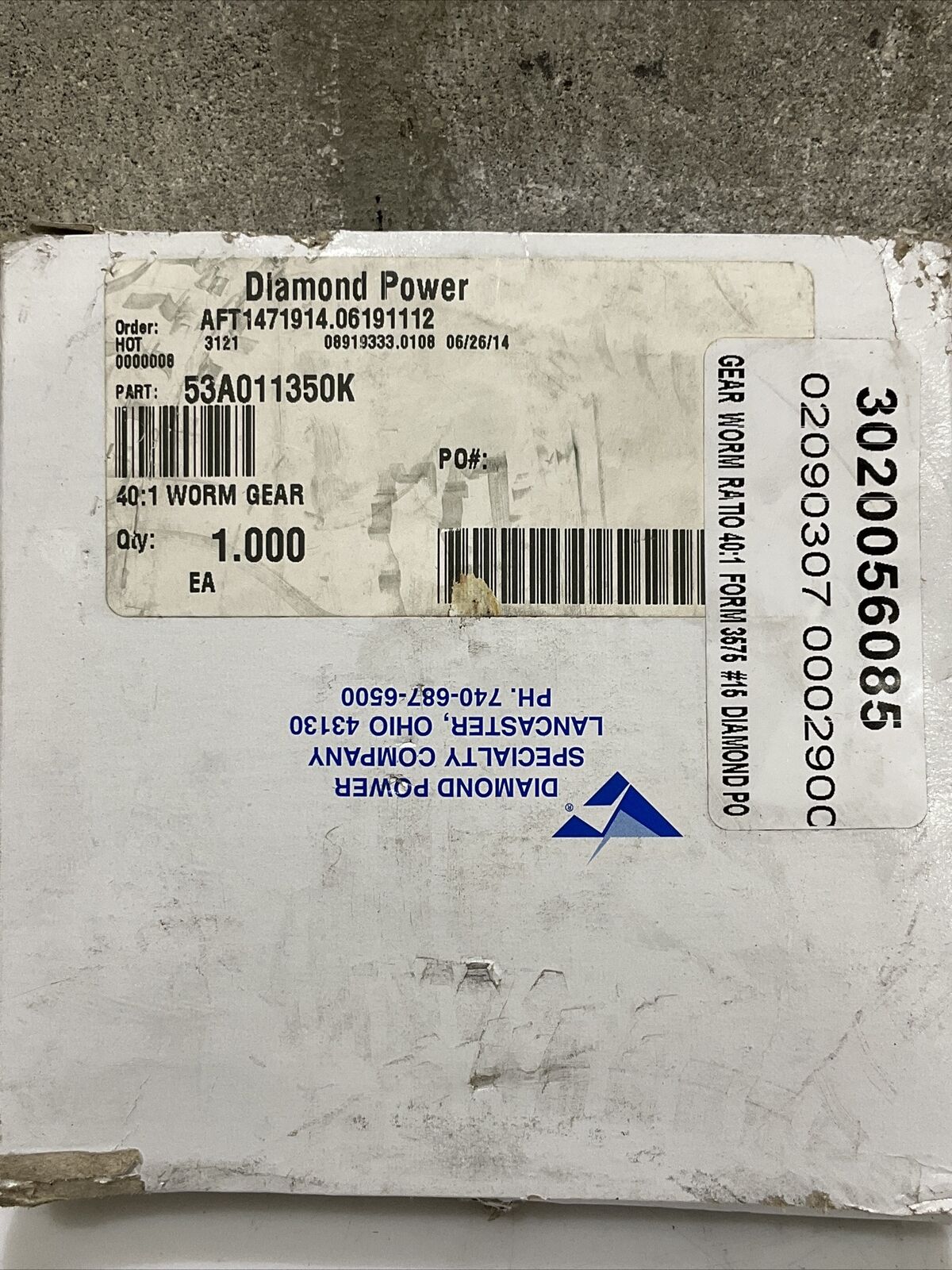 DIAMOND POWER 349428-910A AGC2241 WORM GEAR 373