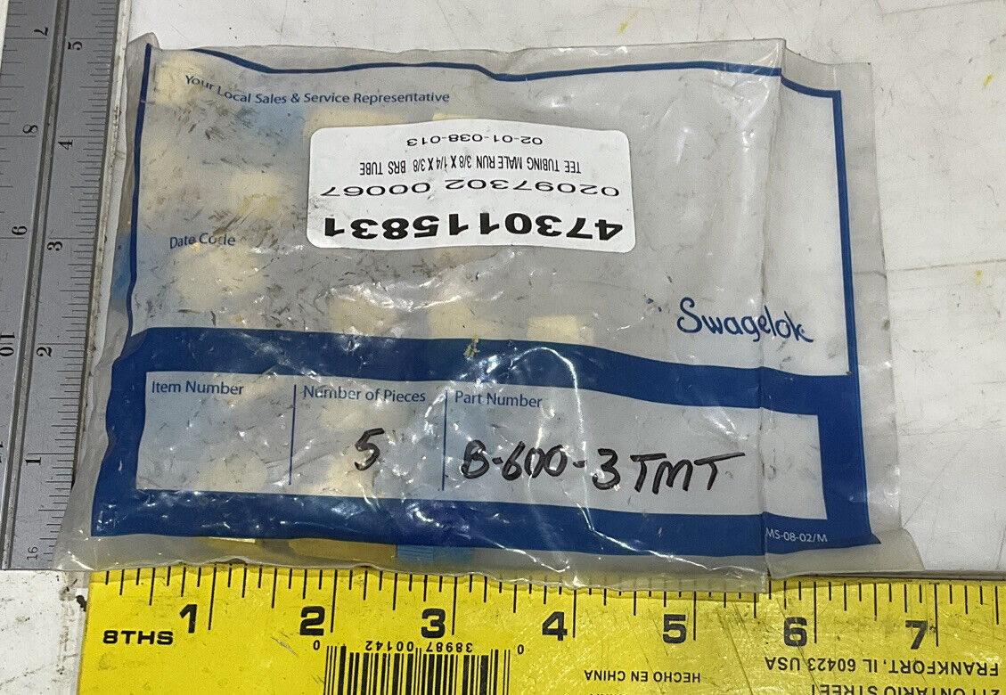 SWAGELOK B-600-3TMT MALE UNION TEE LOT OF 5 476