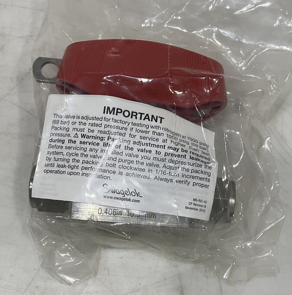 SWAGELOK SS-45VS8-LL-RD BALL VALVE 476