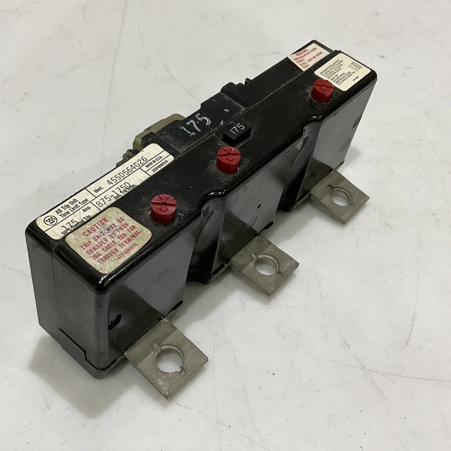 WESTINGHOUSE 455D564G26 AB TRIP UNIT 175AMP 875-1750 TRIP AMPS 373