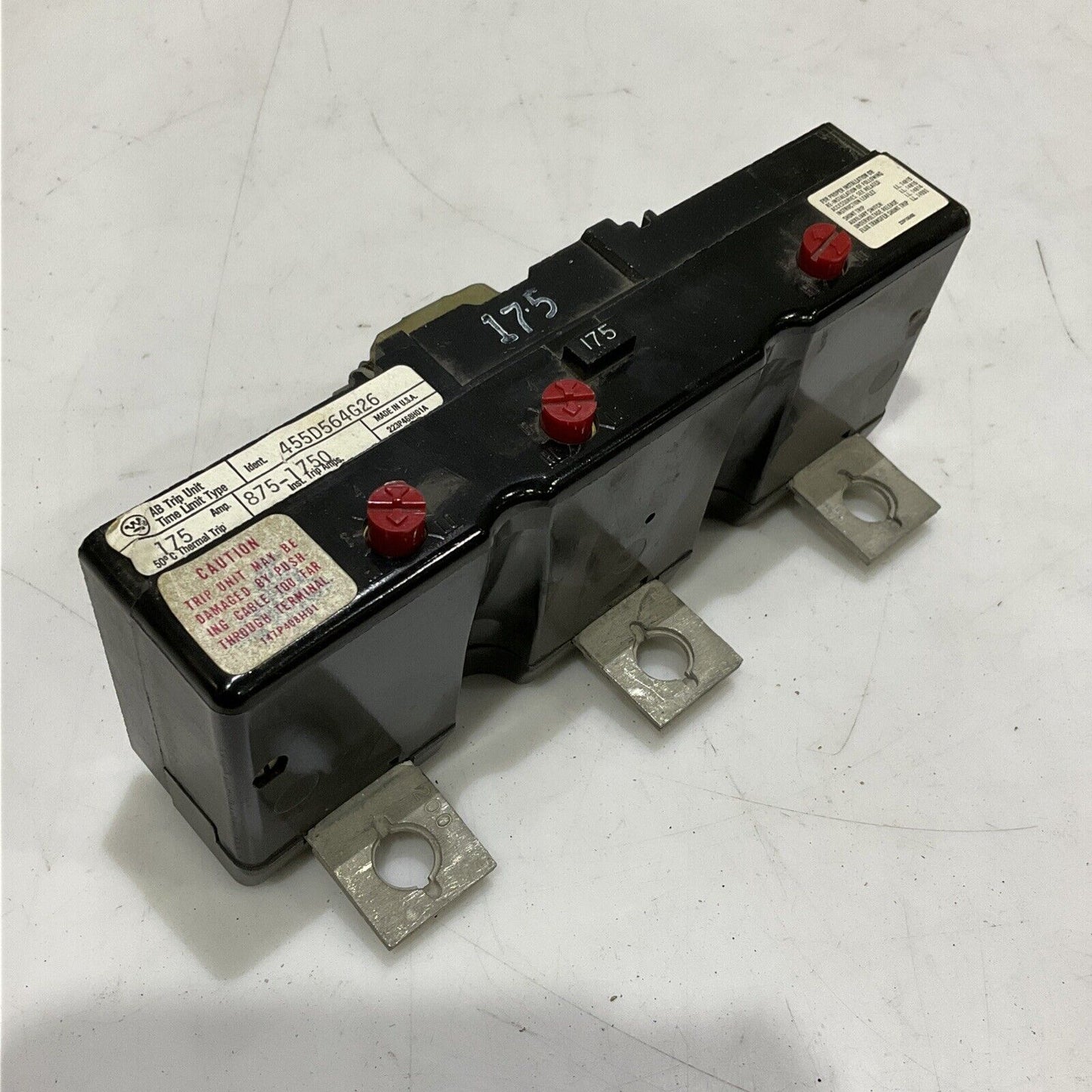 WESTINGHOUSE 455D564G26 AB TRIP UNIT 175AMP 875-1750 TRIP AMPS 373