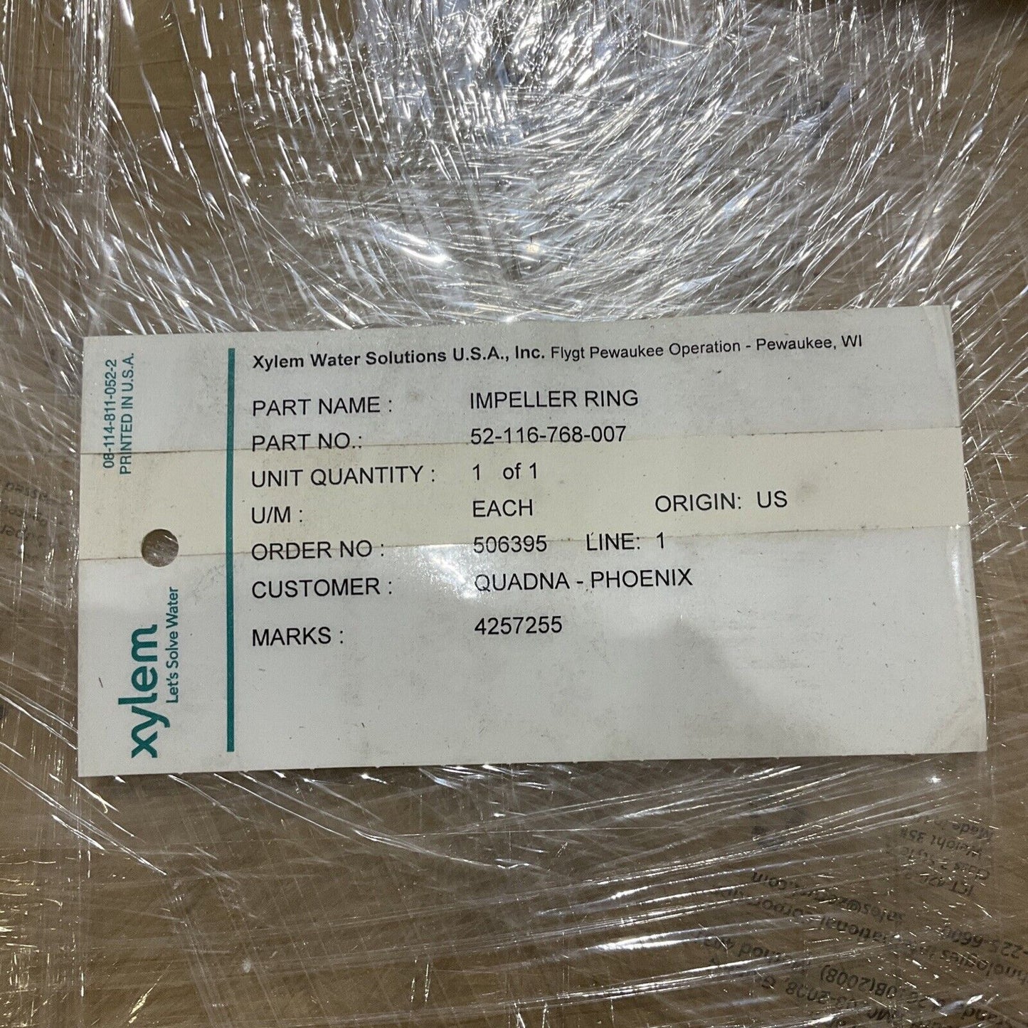 XYLEM 52-116-768-007 IMPELLER RING ALLIS CHALMERS 373