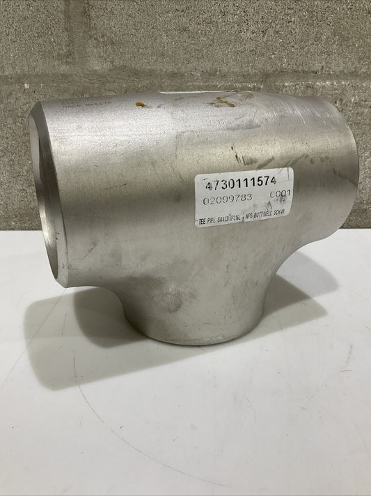 FLOWLINE BUTTWELD SA403 WP316L SCH40 STAINLESS TEE PIPE 4” .237” WALL 373