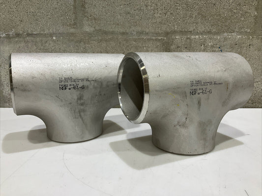 TA CHEN NSF-61-G SA403 WP316L HT-551983 BUTTWELD TEE PIPE SCH40 3” LOT OF 2 373