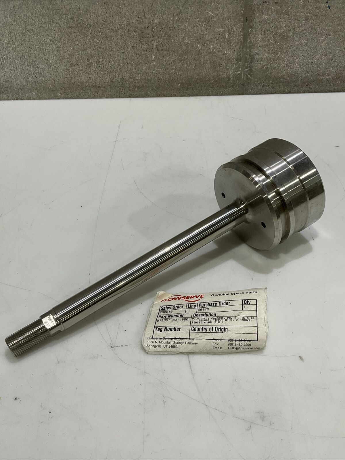 FLOWSERVE 078897.831.000 VALVE PLUG CAVONT MK1 CAVCONT 4” TN 3.75” 2 STROKE 373