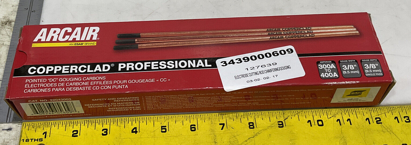 ARCAIR 22043003 COPPERCLAD PROFESSIONAL ELECTRODE CUTTING ROD QTY 50 373