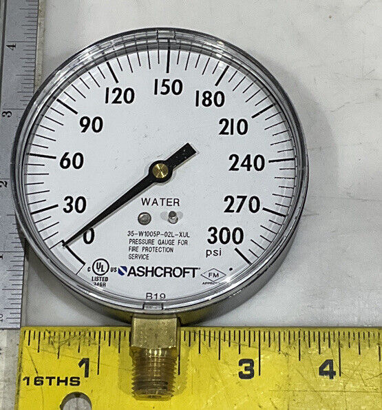 ASHCROFT 35W1005PH 02L XUL PRESSURE GAUGE 0-300psi 373