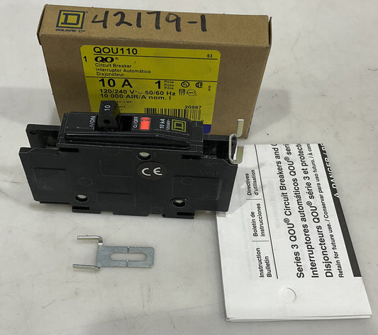 SQUARE D QOU110 10 A CIRCUIT BREAKER 120/240 V 50/60 HZ 373
