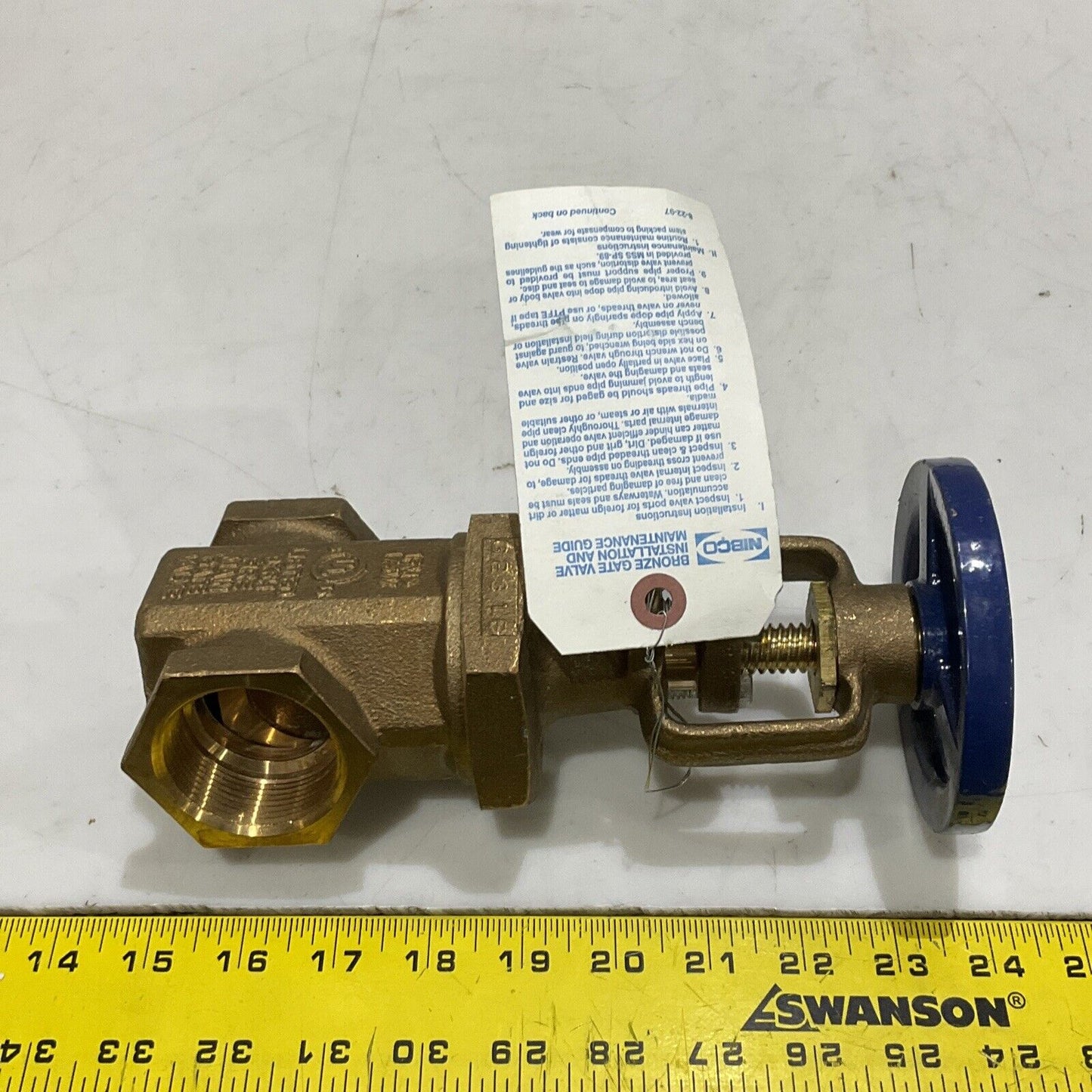 MRC GLOBAL NIBCO 976H T-104-0 1-1/2” G231B FIRE MAIN GATE VALVE BRONZE 373