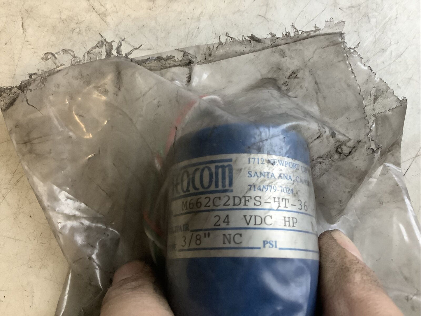 TEQCOM M662C2DFS-HT-36 MINIATURE SOLENOID VALVE 24VDC HP 40PSI 3/8IN NC 476