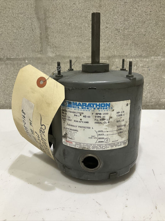 MARATHON ELECTRIC FWA48A17T65B MOTOR 1 PH 60 HZ 1550 RPM 115 VOLT 1/8 HP 373