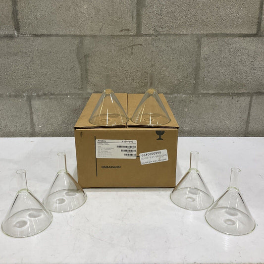 PYREX CORNING  6220-100 7740 PLAIN FILLING POWDER FUNNEL 100 MM LOT OF 6 373