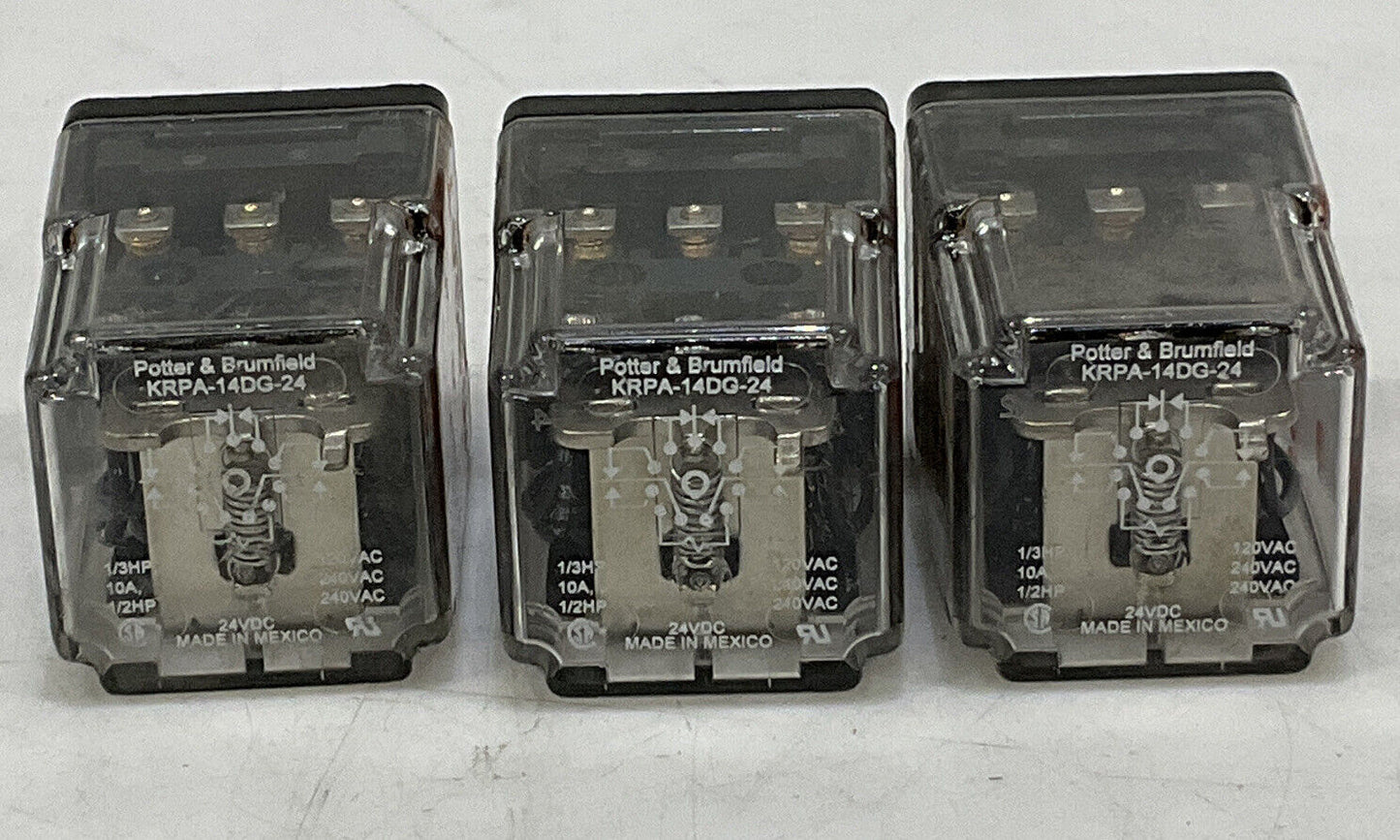 POTTER AND BRUMFIELD KRPA-14DG-24 RELAY LOT OF 3 373