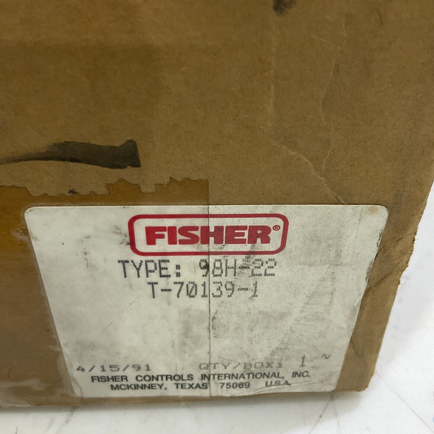 FISHER H-22 11-89 98H-22 T-70139-1 BACKPRESSURE REGULATOR 3/4” 70-140 LB 373