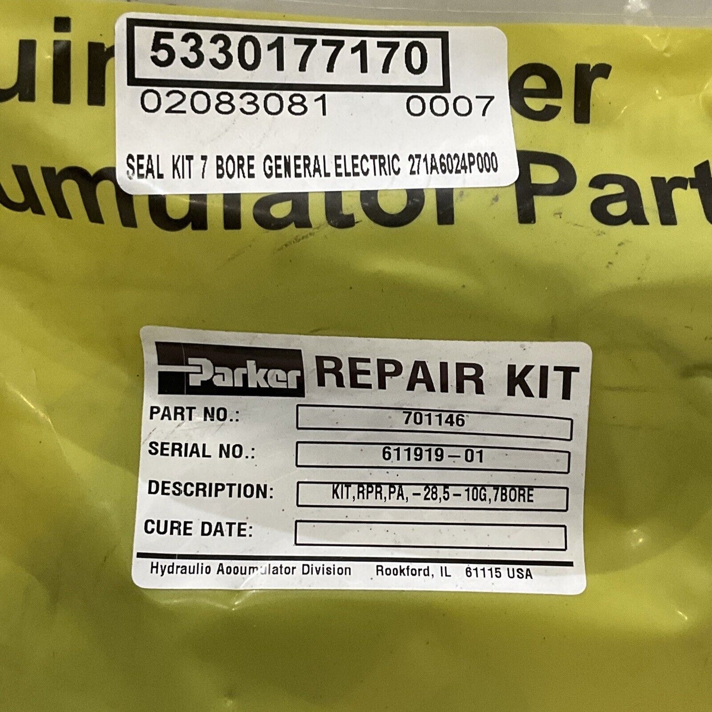 PARKER 701146 6119-01 REPAIR KITSEAL KIT 7 BORE 28,5 10 G 373