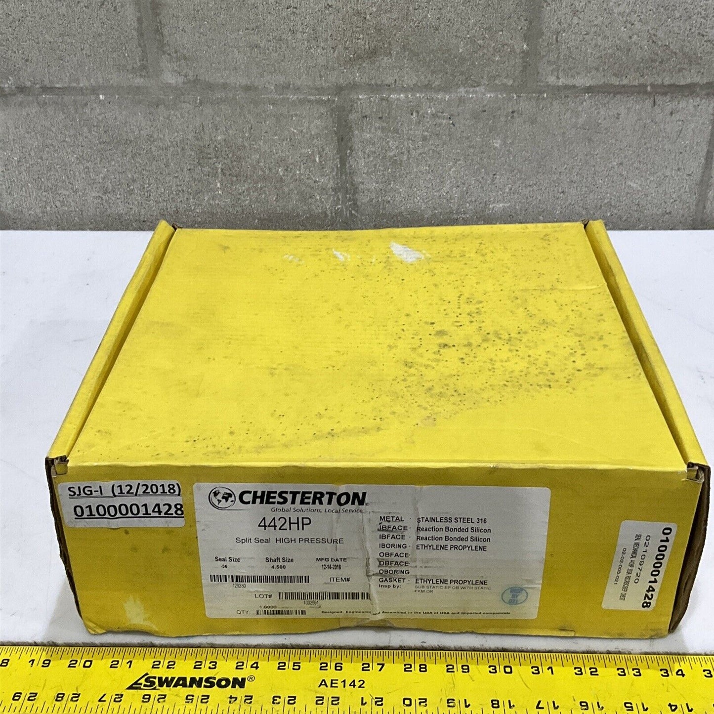 CHESTERTON 442HP HIGH PRESSURE SPLIT SEAL -36 4.5” 316 SS 373