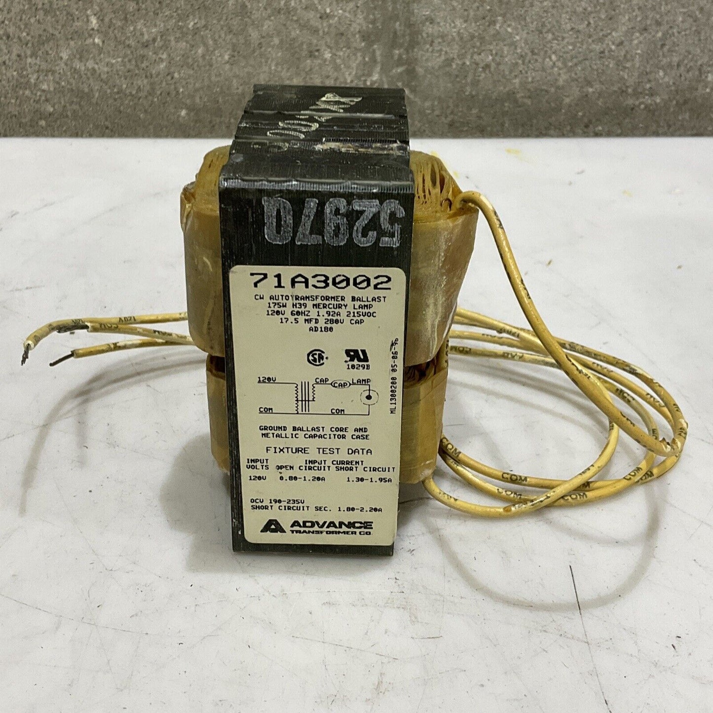 CROUSE HINDS VMVCR1720 BALLEST REPLACEMENT KIT 175 W 120 V 373