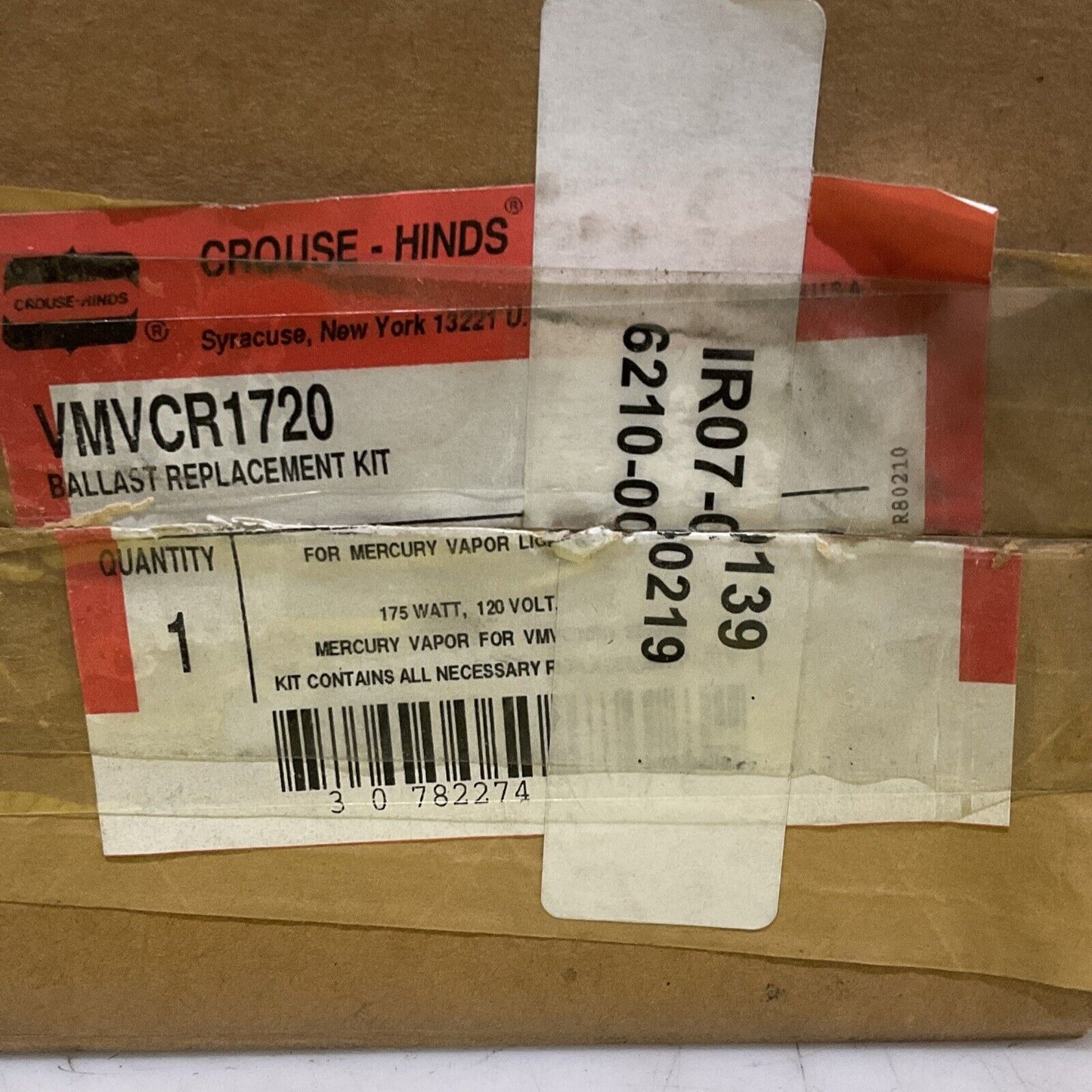 CROUSE HINDS VMVCR1720 BALLEST REPLACEMENT KIT 175 W 120 V 373