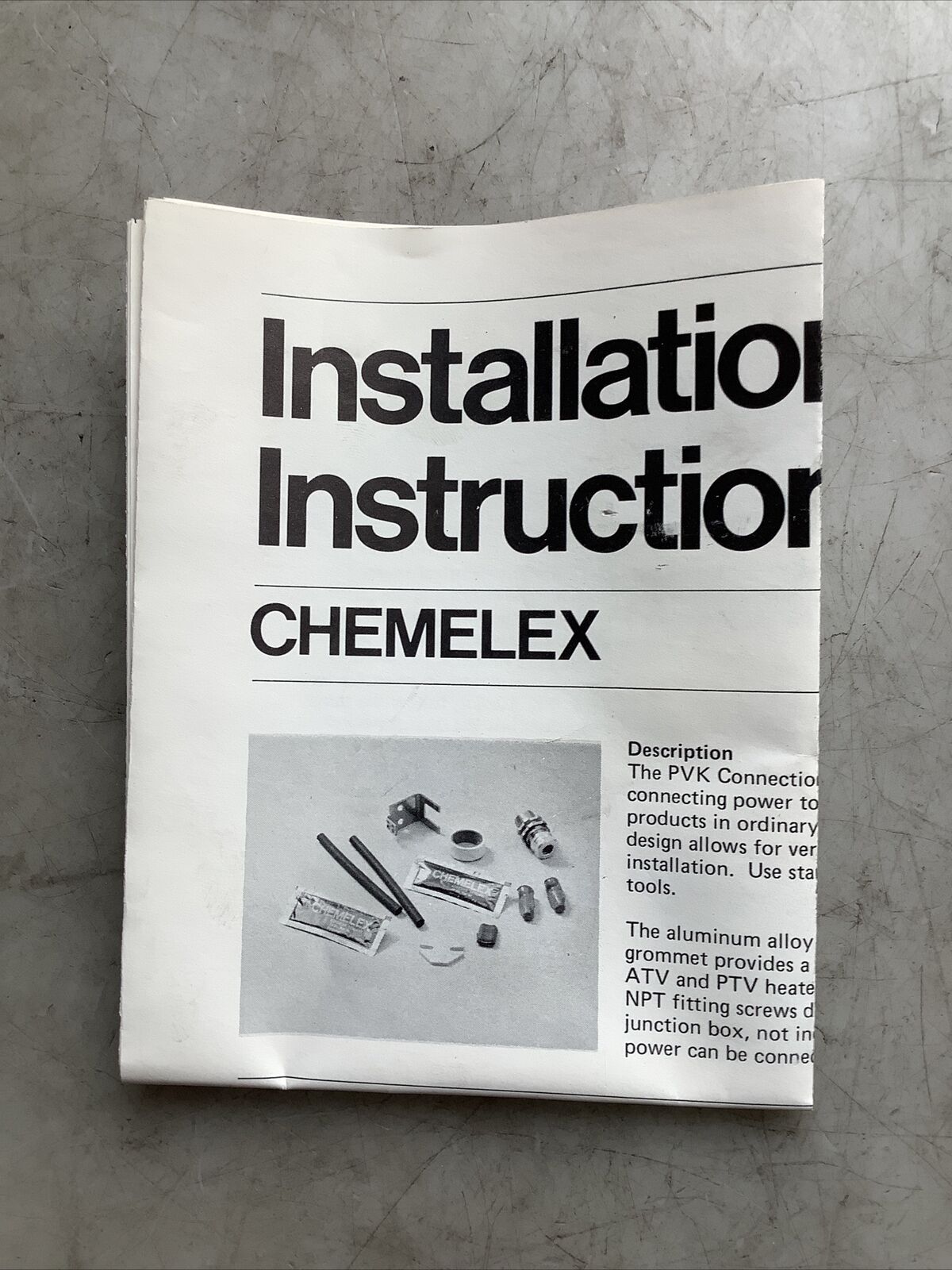 CHEMELEX 16360 C77714 SELF LIMITING HEATER PVK CONNECTION KIT 373