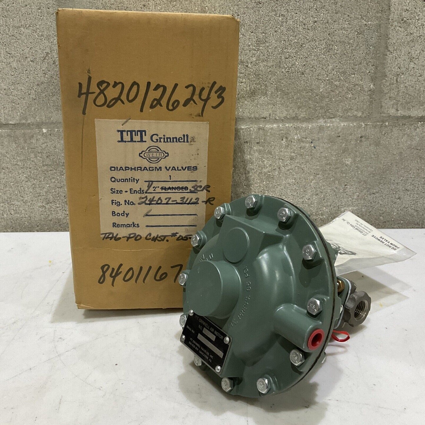 WEIR ITT GRINNELL 3112 303863 DIAPHRAGM VALVE 85 PSI FIG 2407-3112-R 373