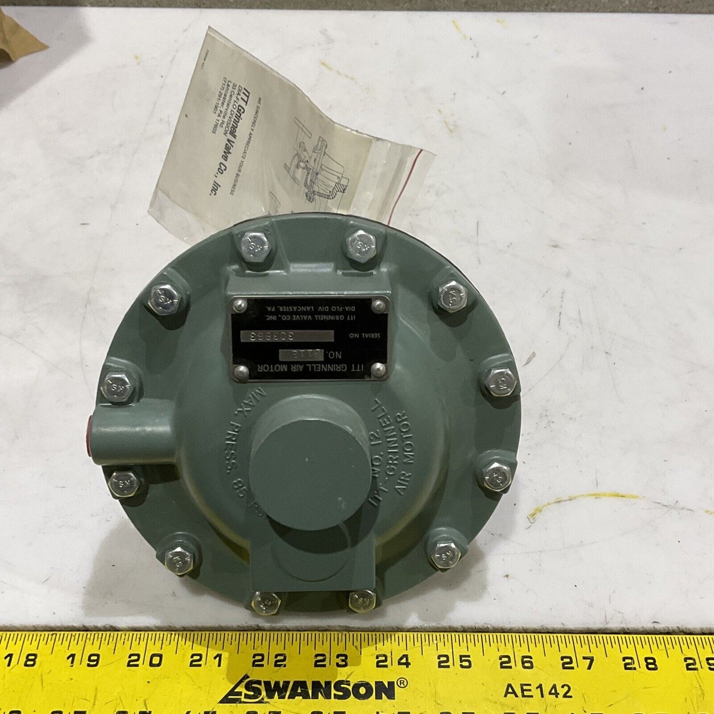 WEIR ITT GRINNELL 3112 303863 DIAPHRAGM VALVE 85 PSI FIG 2407-3112-R 373