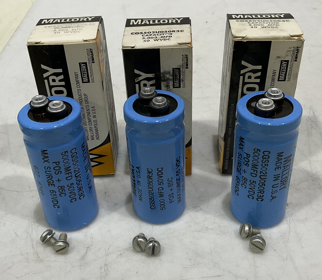 MALLORY CGS502U050R3C CAPACITOR LOT OF 3 373