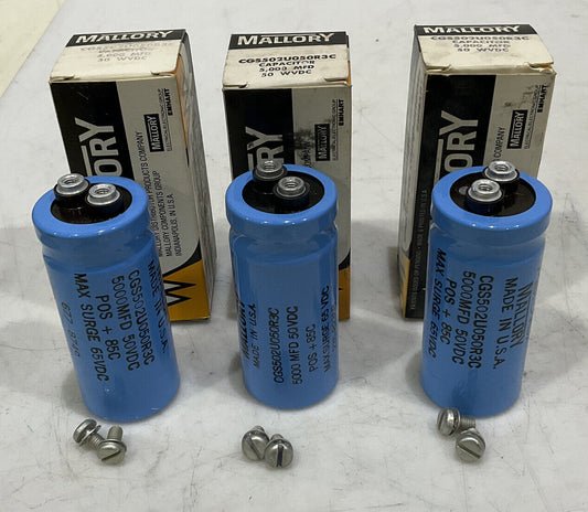 MALLORY CGS502U050R3C CAPACITOR LOT OF 3 373
