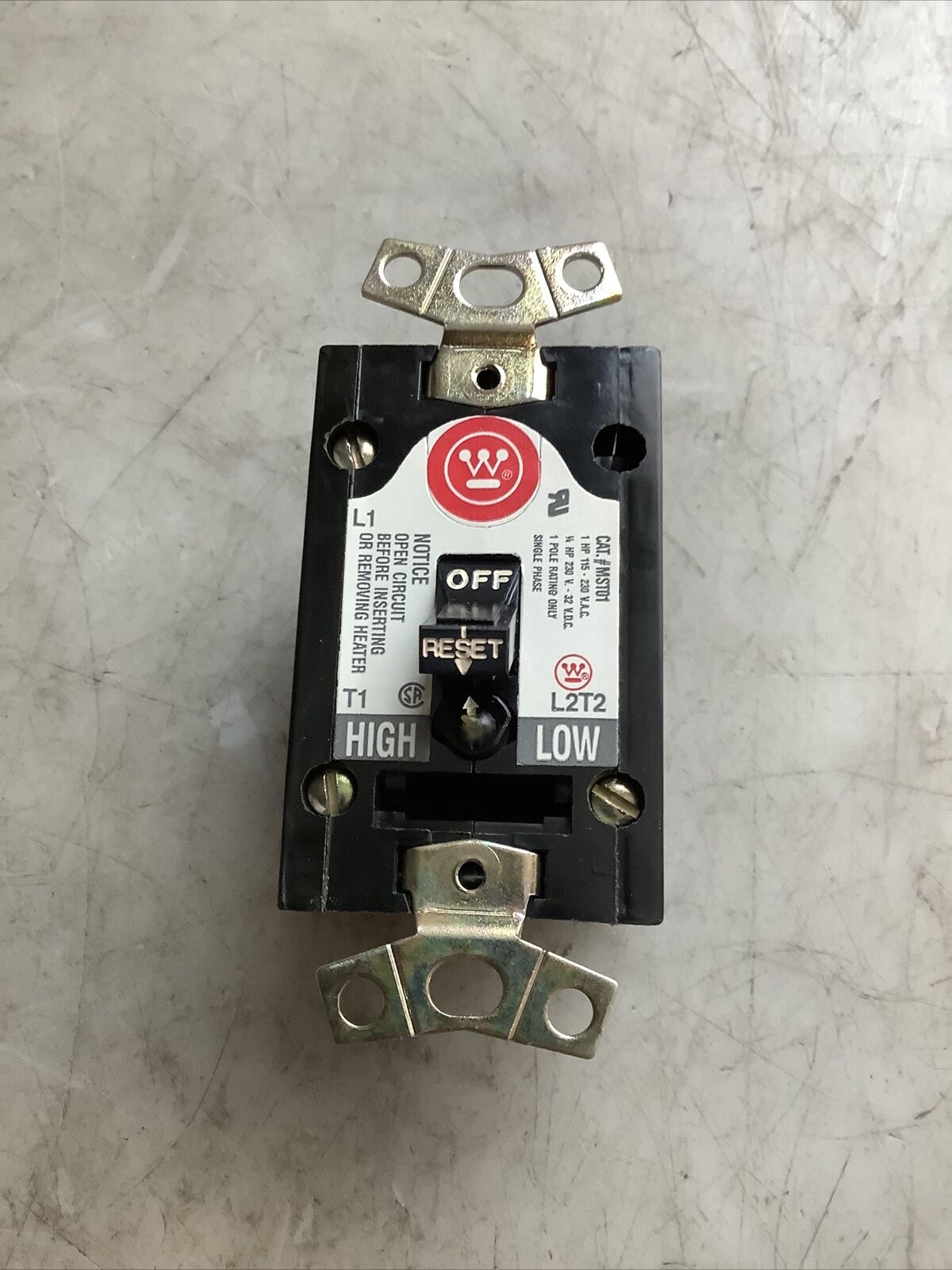 WESTINGHOUSE MST01 MANUAL STARTER SWITCH TOGGLE 1 POLE 373