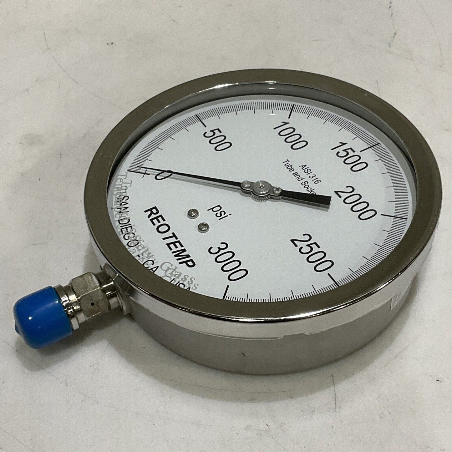 REOTEMP PR60S1A2P32QDT INDUSTRIAL PRESSURE GAUGE 0-3000 PSI 6” 1/2” NPT 373