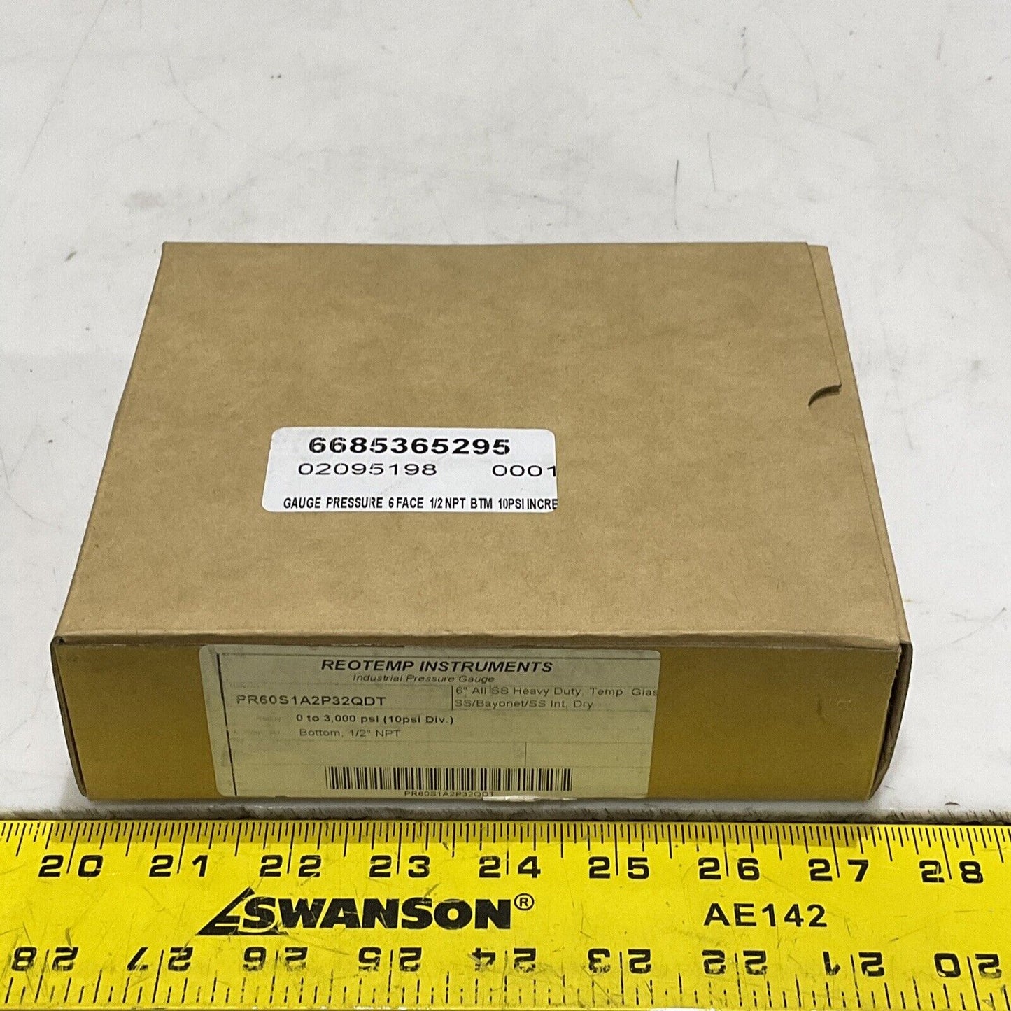 REOTEMP PR60S1A2P32QDT INDUSTRIAL PRESSURE GAUGE 0-3000 PSI 6” 1/2” NPT 373