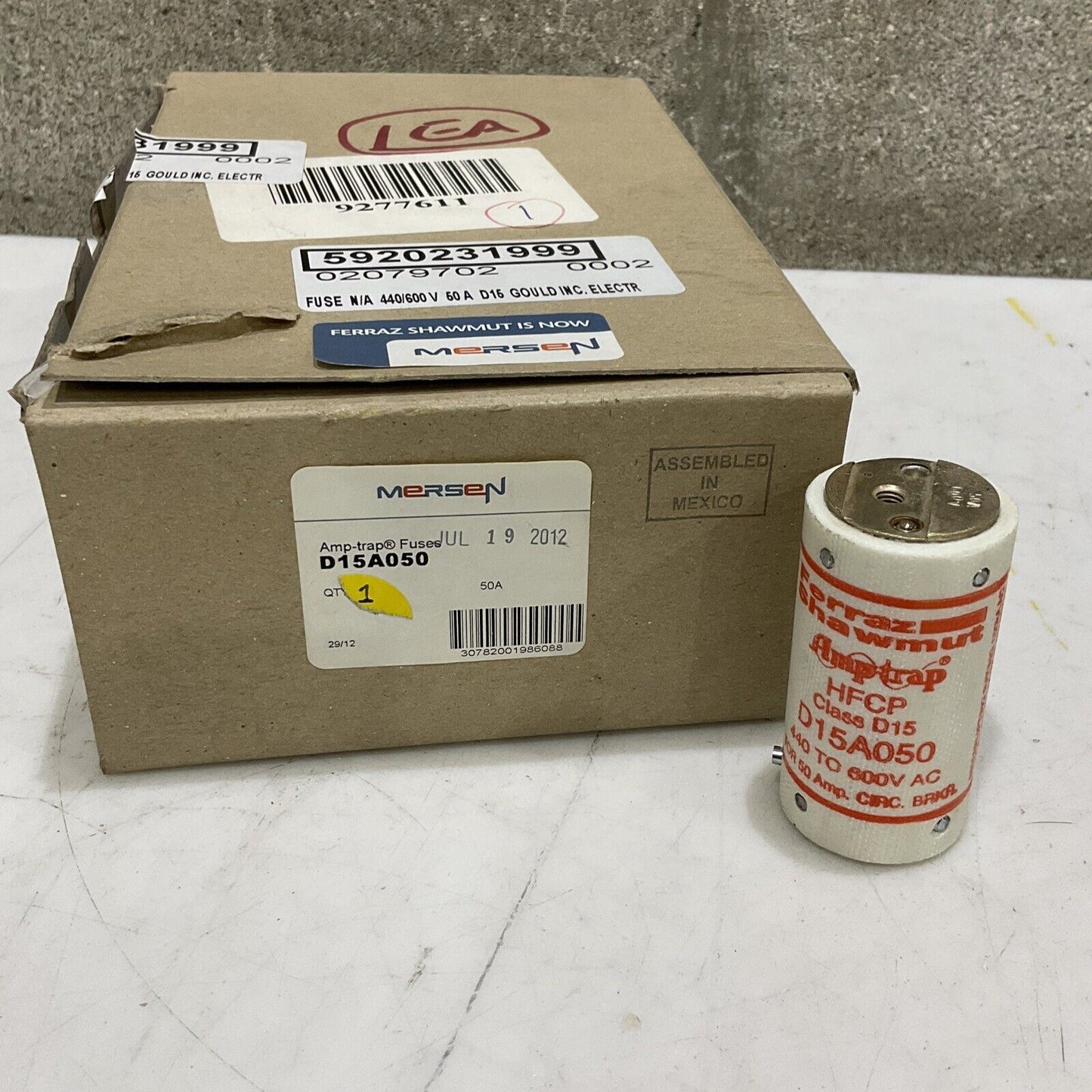 MERSEN FERRAZ SHAWMUT D15A050 AMP-TRAP FUSE CLASS D15 449-600V 373