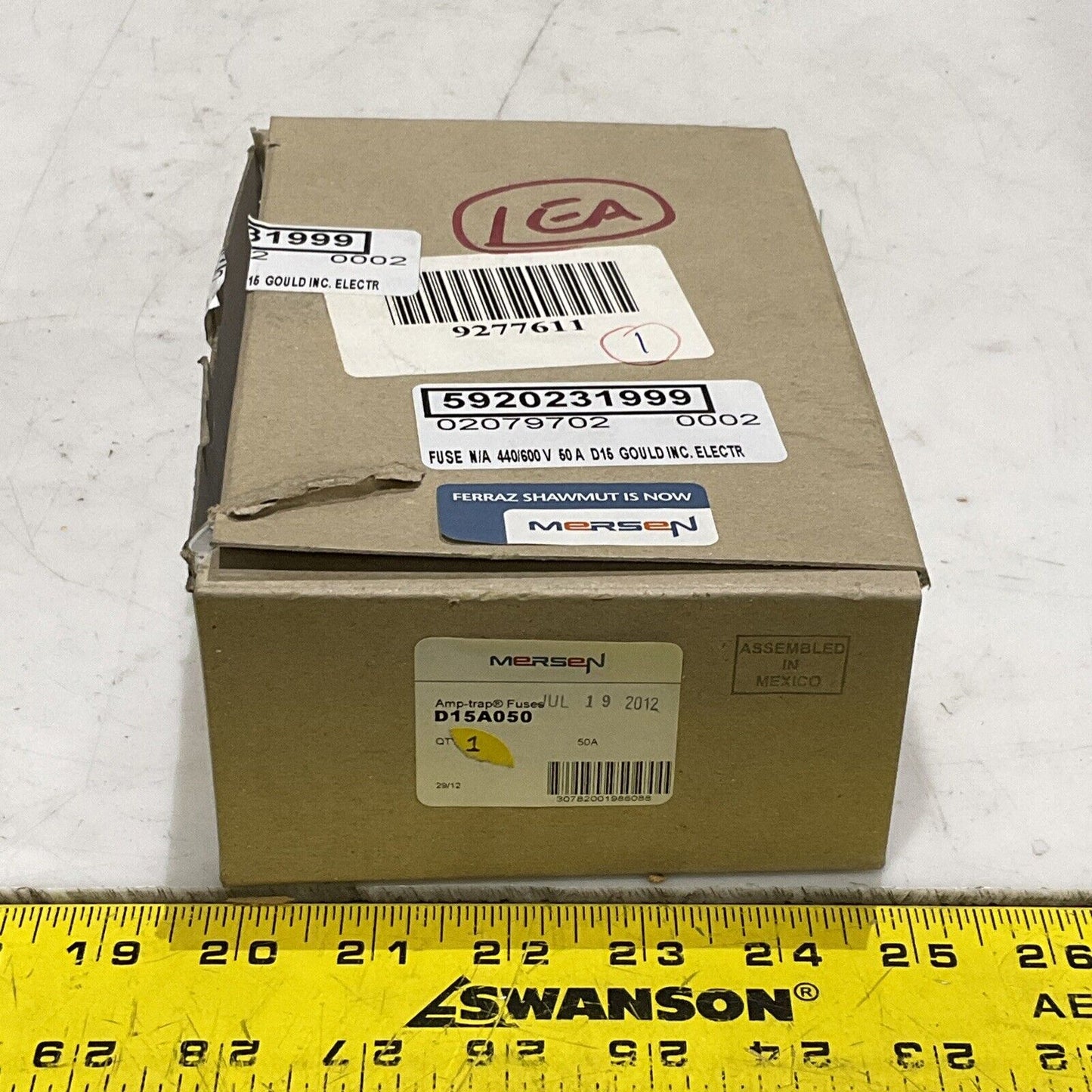 MERSEN FERRAZ SHAWMUT D15A050 AMP-TRAP FUSE CLASS D15 449-600V 373