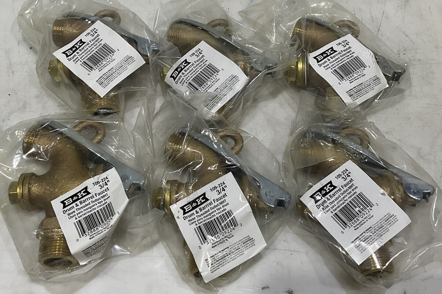 PROLINE 109-224 3/4” DRUM AND BARREL FAUCET LOT OF 6 373