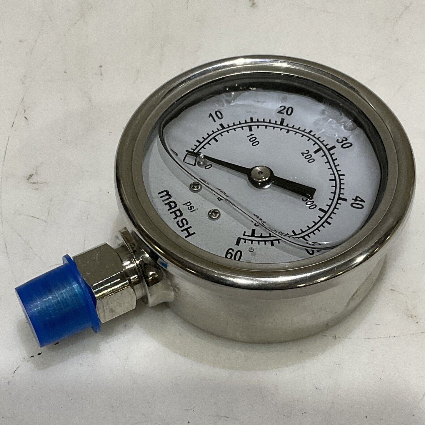 MARSH BELLOFRAM J7846P PRESSURE GAUGE 63 MM SEVS 1/4 NPT 0/60 PSI LOT OF 3 373