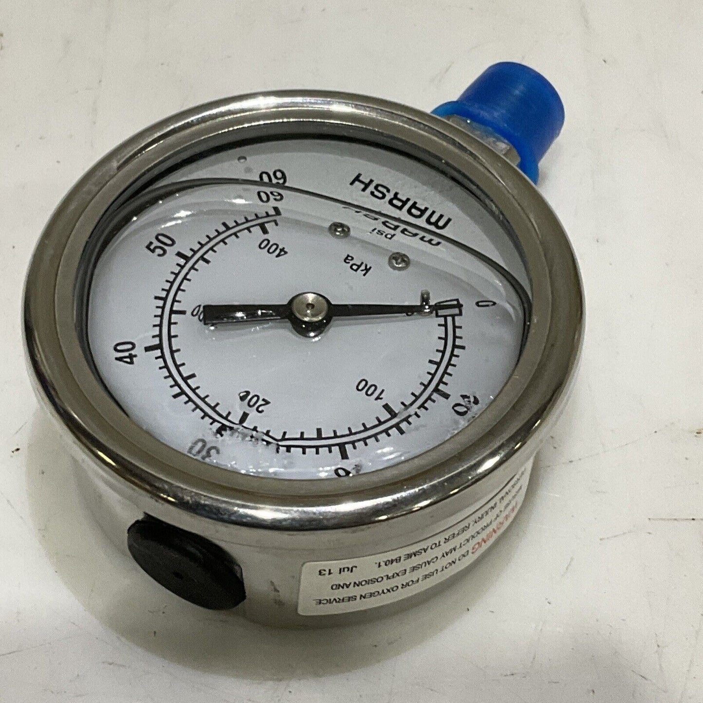 MARSH BELLOFRAM J7846P PRESSURE GAUGE 63 MM SEVS 1/4 NPT 0/60 PSI LOT OF 3 373
