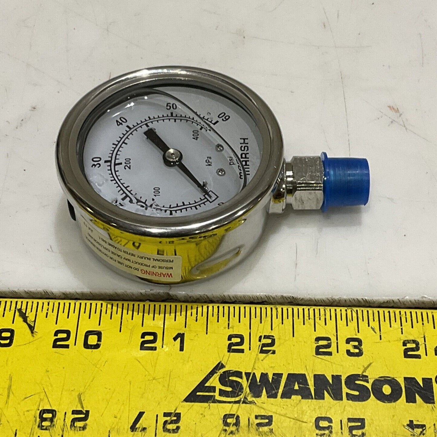 MARSH BELLOFRAM J7846P PRESSURE GAUGE 63 MM SEVS 1/4 NPT 0/60 PSI LOT OF 3 373