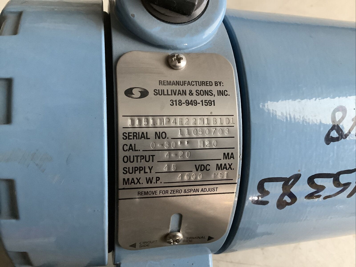 ROSEMOUNT 1151HP4E22M1B1D1 PRESSURE TRANSMITTER 0-30H2O 4-20MA 45VDC 4500PSI 373