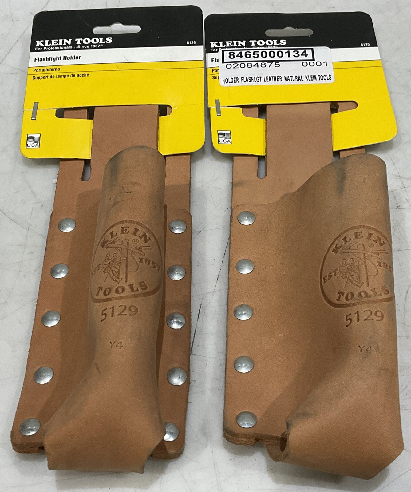 KLEIN TOOLS 5129 LEATHER FLASHLIGHT HOLDER LOT OF 2 373