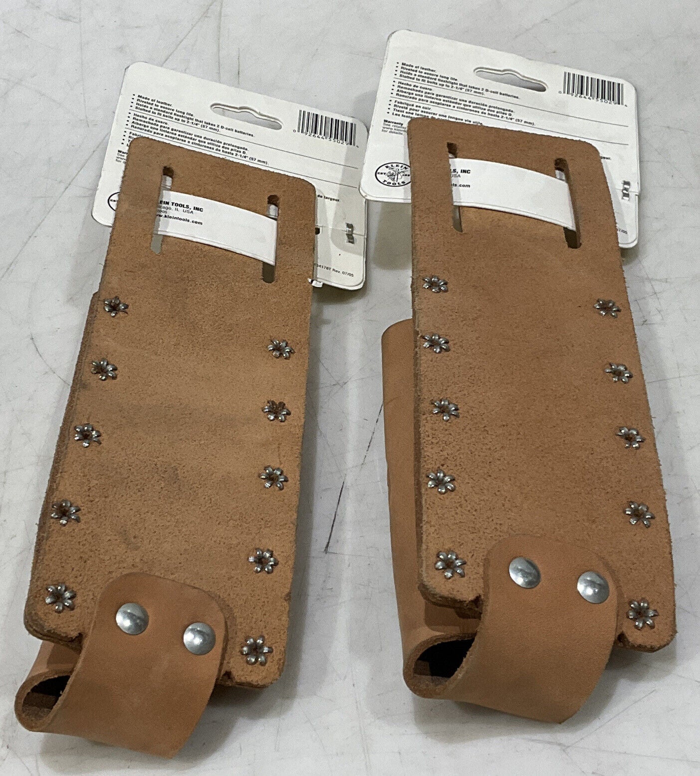 KLEIN TOOLS 5129 LEATHER FLASHLIGHT HOLDER LOT OF 2 373
