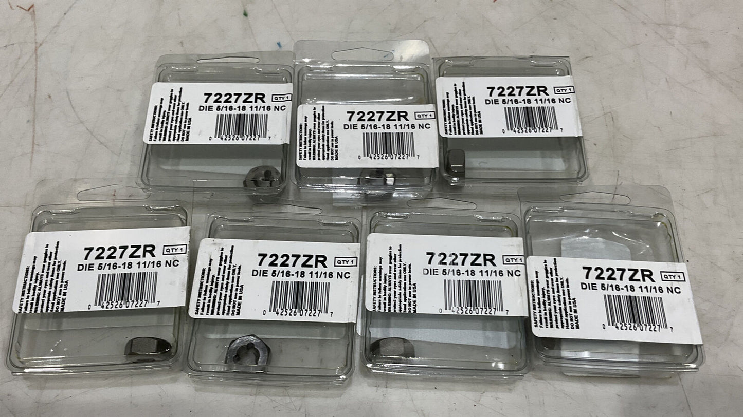 IRWIN HANSON 7227 ZR DIE 5/16-18 11/16 NC BOLT NUT LOT OF 7 373