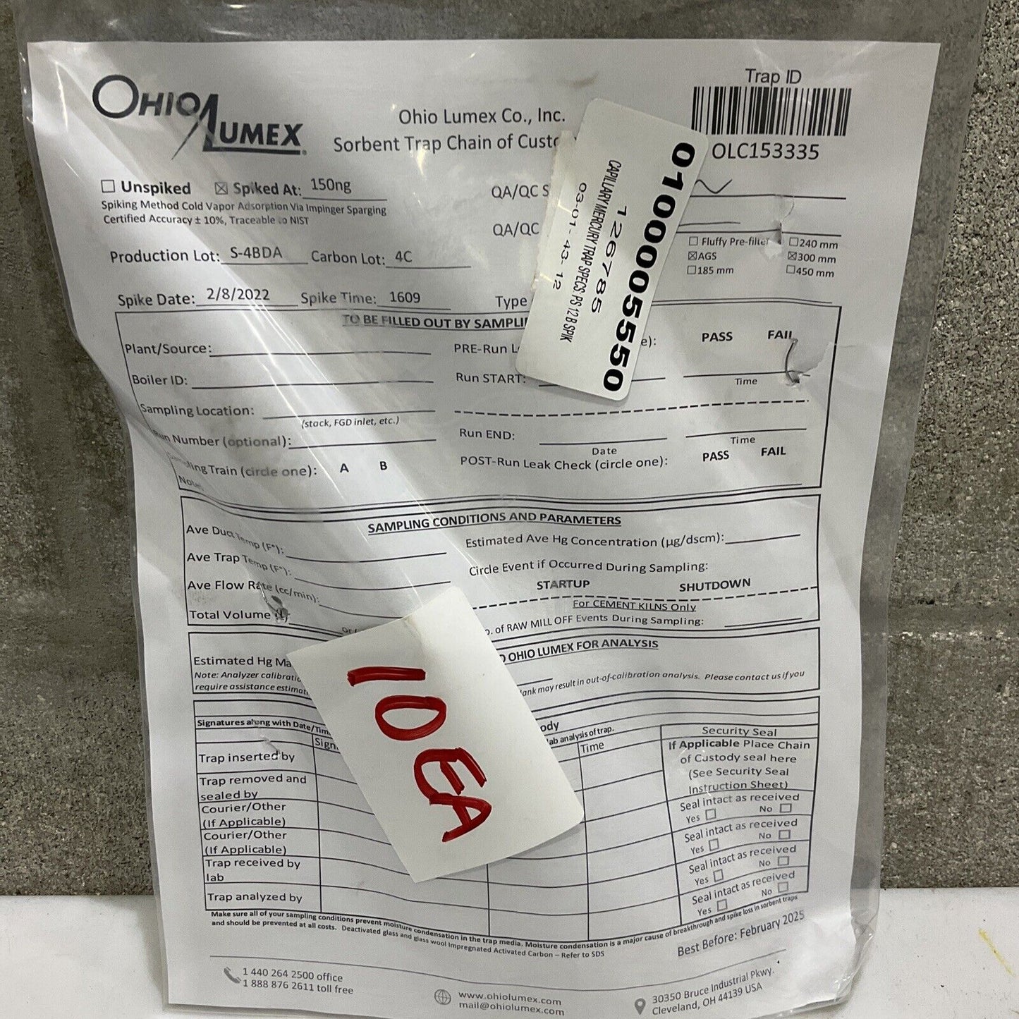 OHIO LUMEX 153335 PS12B MERCURY TRAP ST-PS12B-300-07G-AGS-S150 LOT OF 10 373