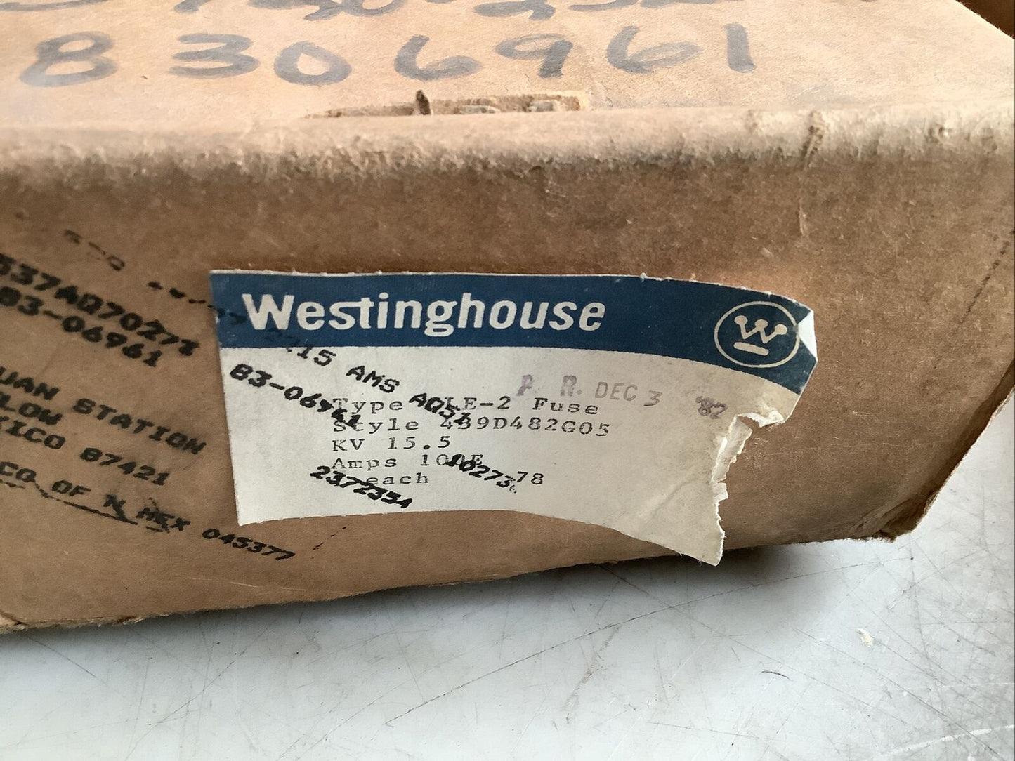 WESTINGHOUSE 439D482G05 FUSE CLE-2 100E 14.4KV 373