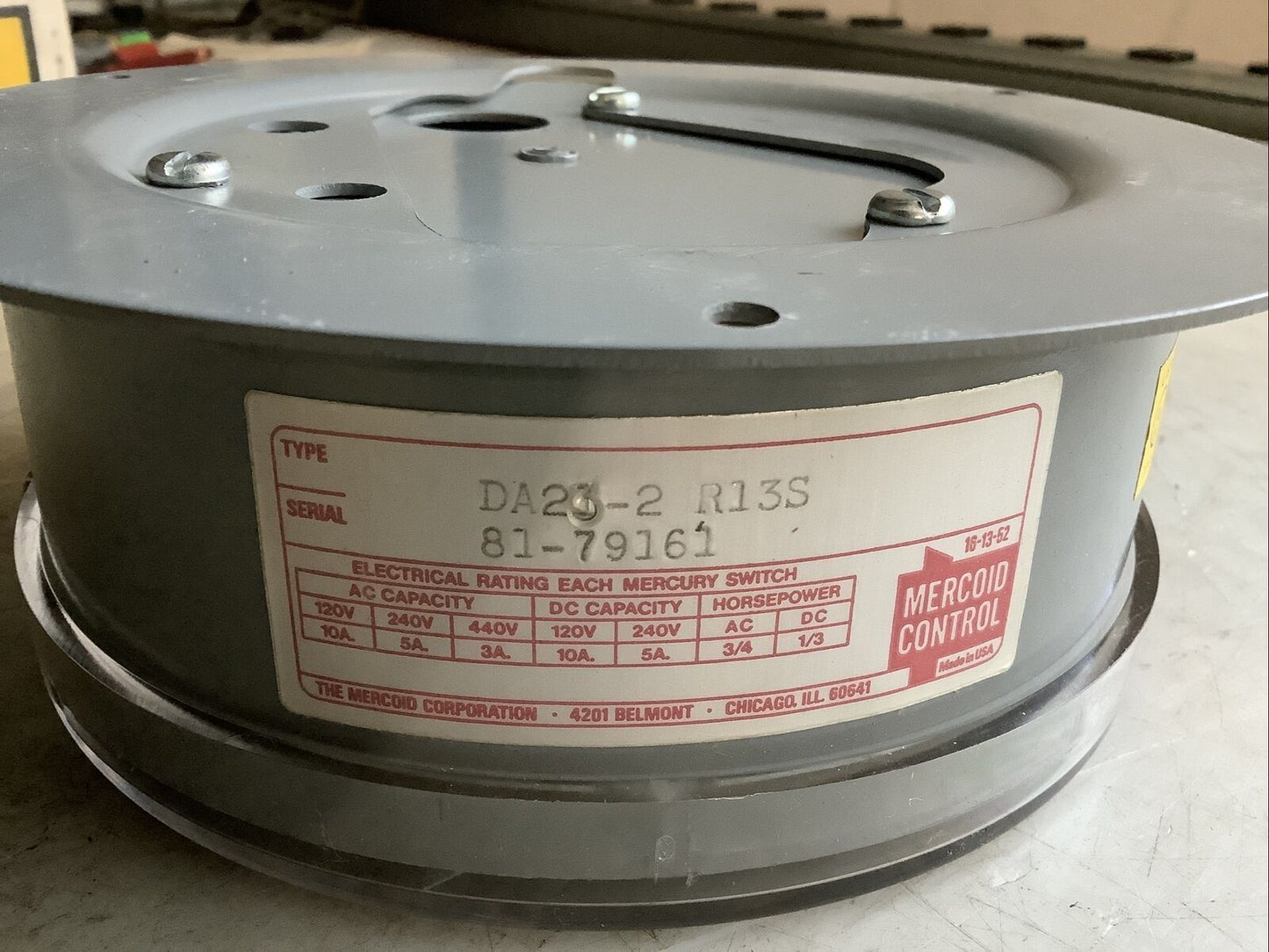 MERCOID CONTROL DA23-2 PRESSURE SWITCH RANGE 13S 373