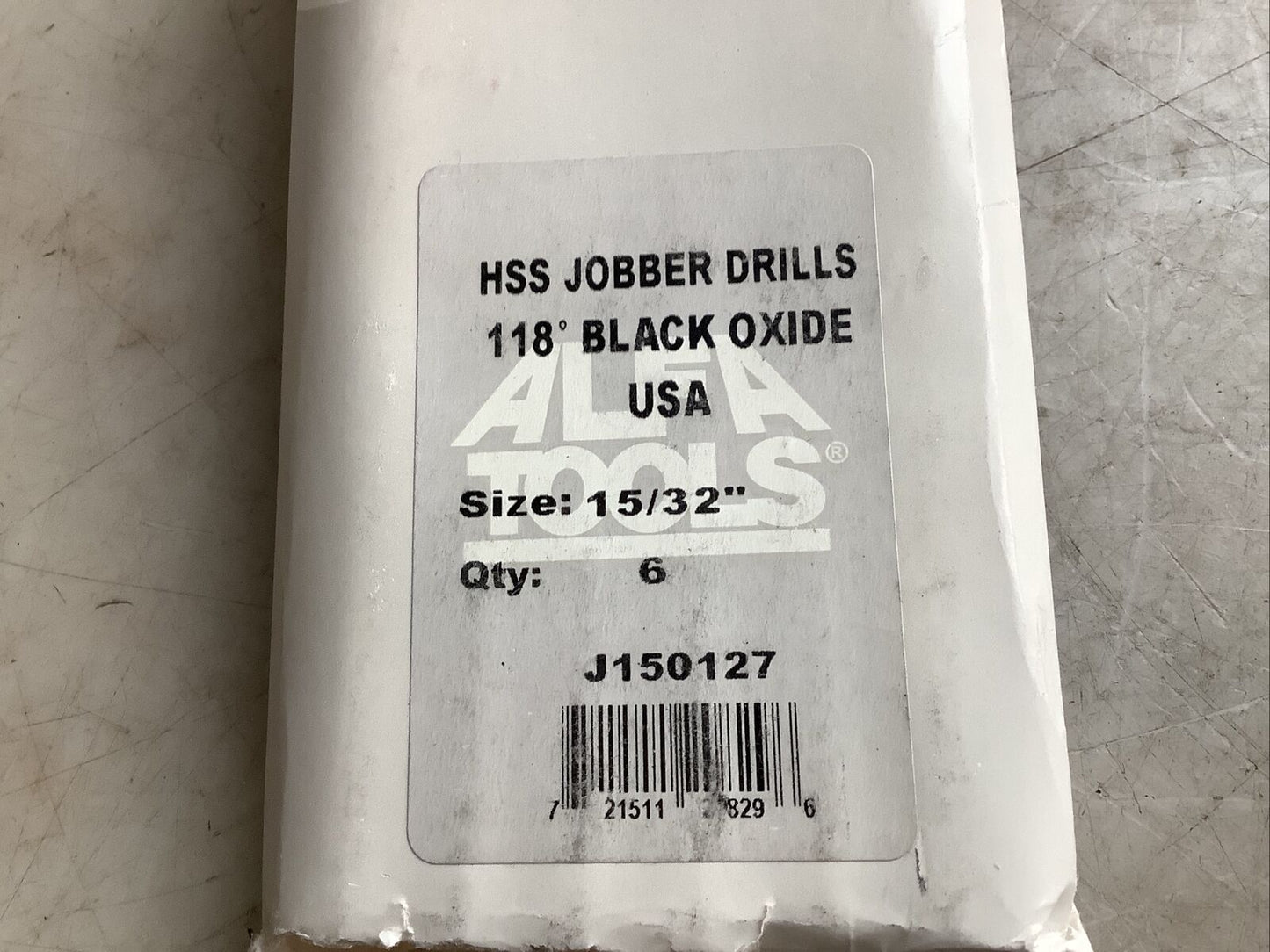 ALFA TOOLS J150127 JOBBER DRILL 118 BLACK OXIDE 15/32IN 373 - QTY 12